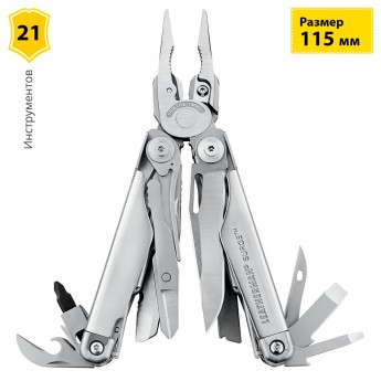 Мультитул LEATHERMAN SURGE STAINLESS 830160 с нейлоновым чехлом