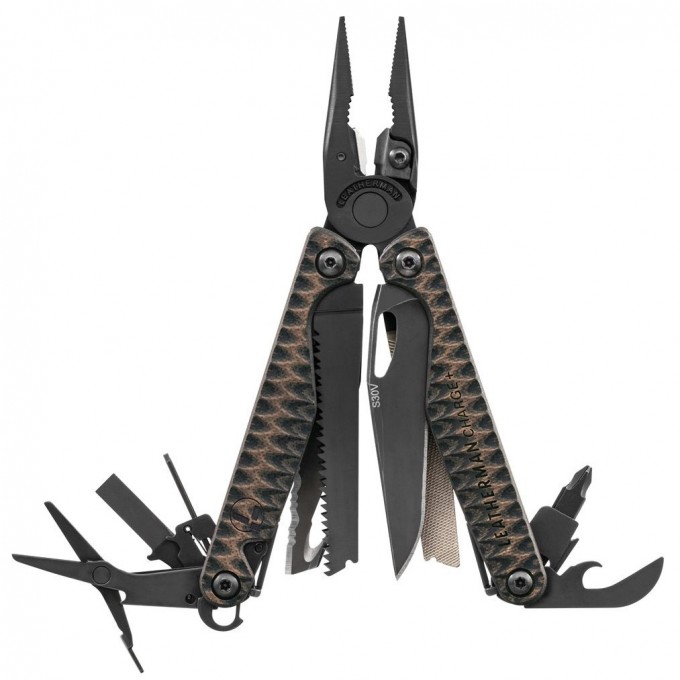 Мультитул LEATHERMAN CHARGE PLUS G10 EARTH СЕРО-КОРИЧНЕВЫЙ с нейлоновым чехлом 832915