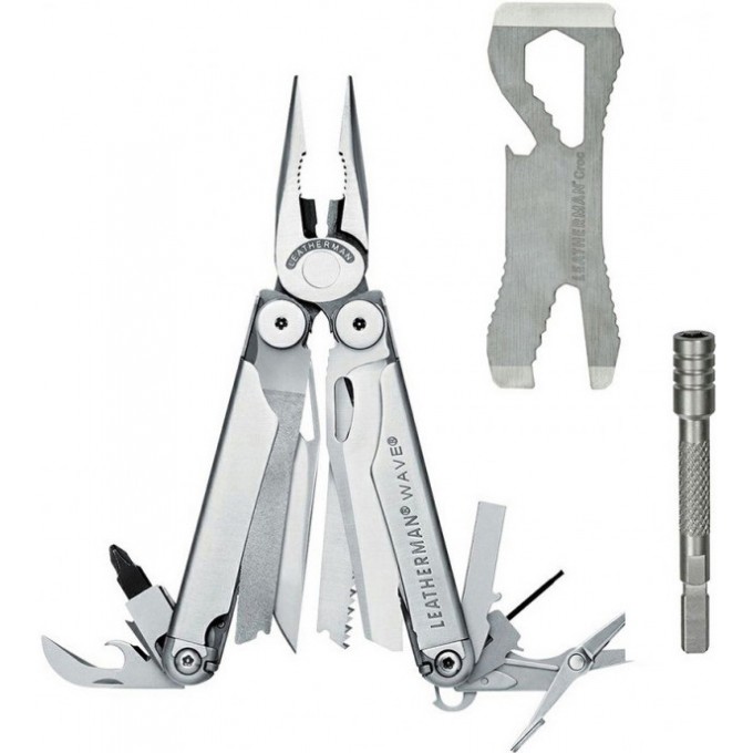 Мультитул LEATHERMAN WAVE + CROC + BIT DRIVER EXTENDER + нейлоновый чехол 831878